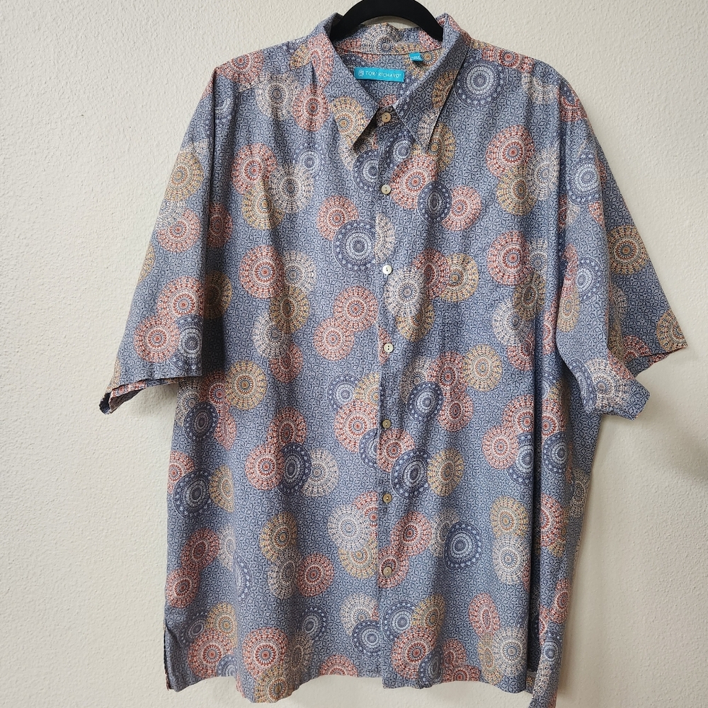 Tori Richard Men's Aloha Shirt in Medallion Print Size 3XL